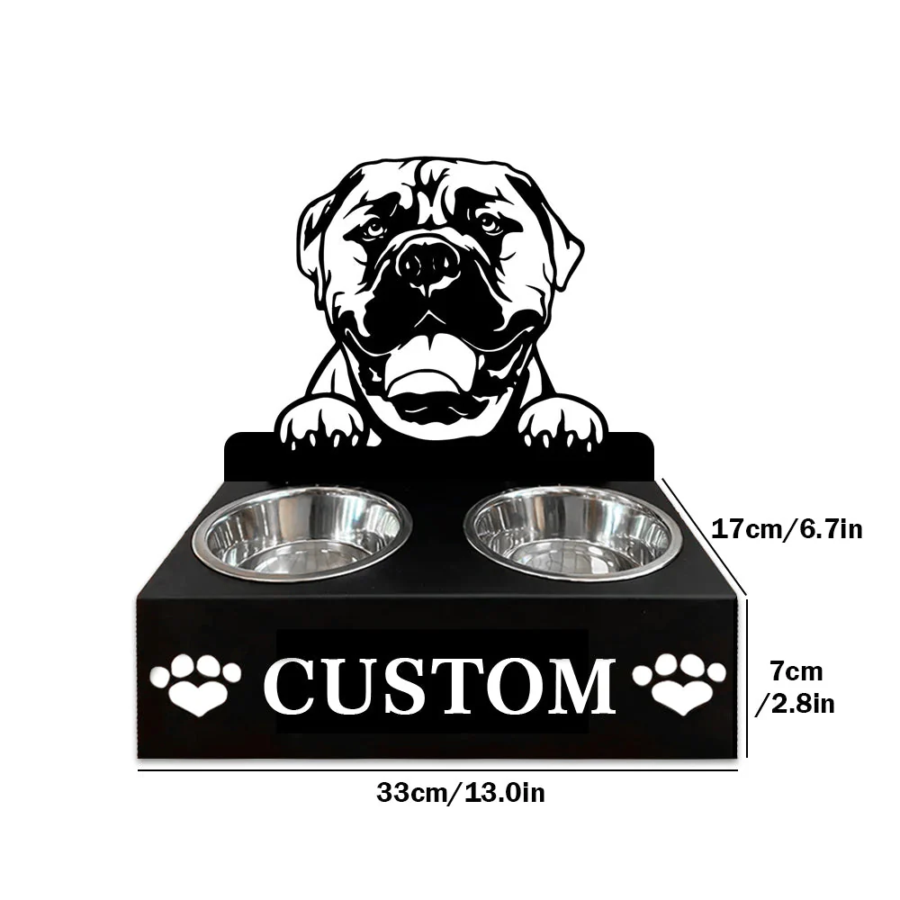 Nom Personnalisé pour Bullmastiff Porte-Gamelle pour Animaux - Image 7