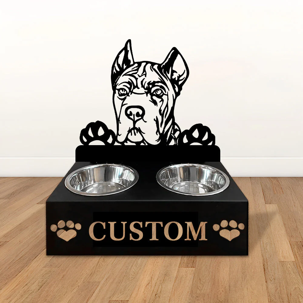 Nom Personnalisé pour Cane Corso Porte-Gamelle pour Animaux - Image 2