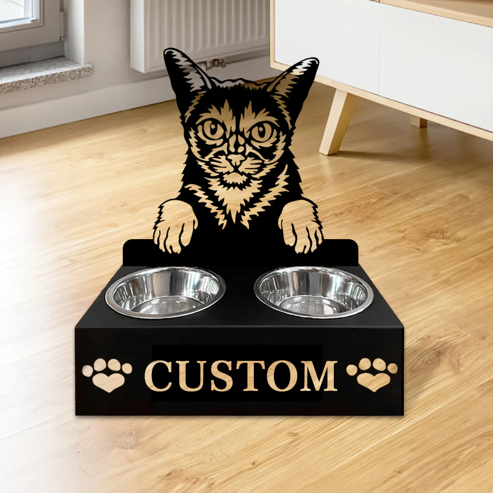 Nom Personnalisé pour Chat Abyssin Porte-Gamelle pour Animaux