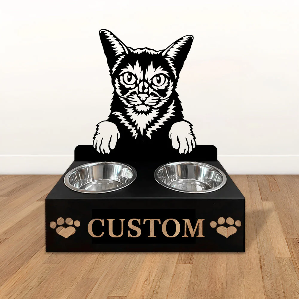 Nom Personnalisé pour Chat Abyssin Porte-Gamelle pour Animaux - Image 2