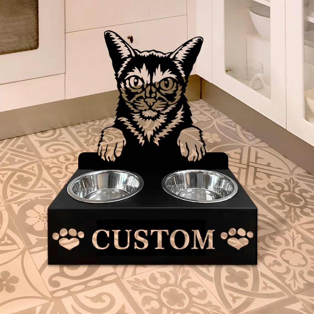 Nom Personnalisé pour Chat Abyssin Porte-Gamelle pour Animaux - Image 6