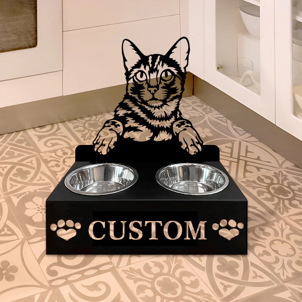 Nom Personnalisé pour Chat Bengal Porte-Gamelle pour Animaux - Image 6