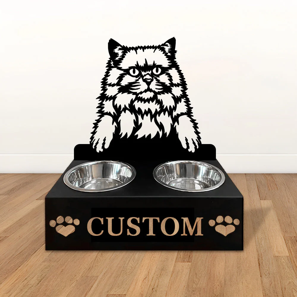 Nom Personnalisé pour Chat British Longhair Porte-Gamelle pour Animaux