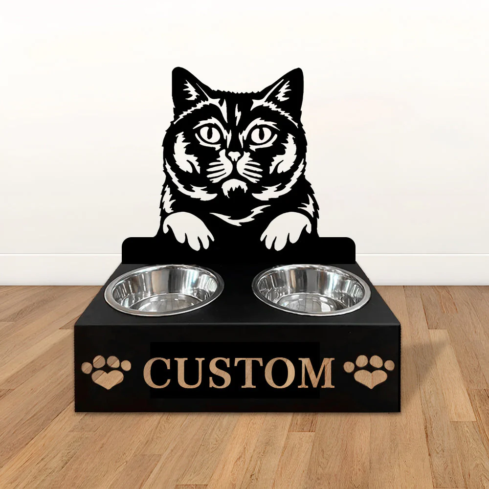 Nom Personnalisé pour Chat British Shorthair Porte-Gamelle pour Animaux