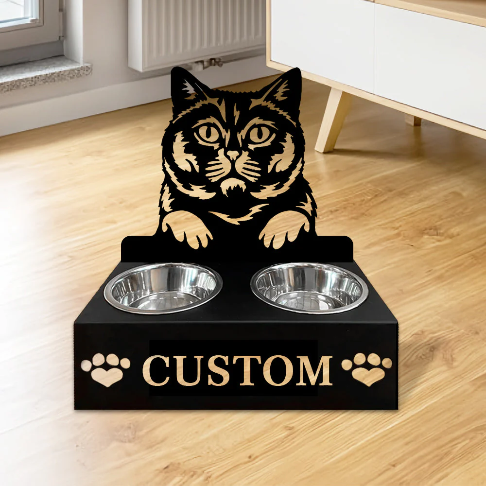 Nom Personnalisé pour Chat British Shorthair Porte-Gamelle pour Animaux - Image 2