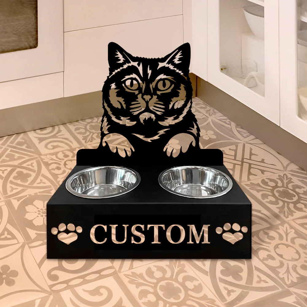 Nom Personnalisé pour Chat British Shorthair Porte-Gamelle pour Animaux - Image 6