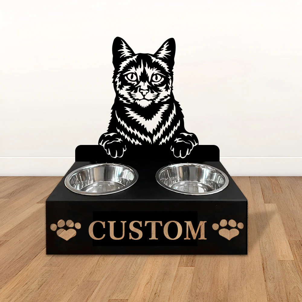 Nom Personnalisé pour Chat Domestique Porte-Gamelle pour Animaux - Image 2