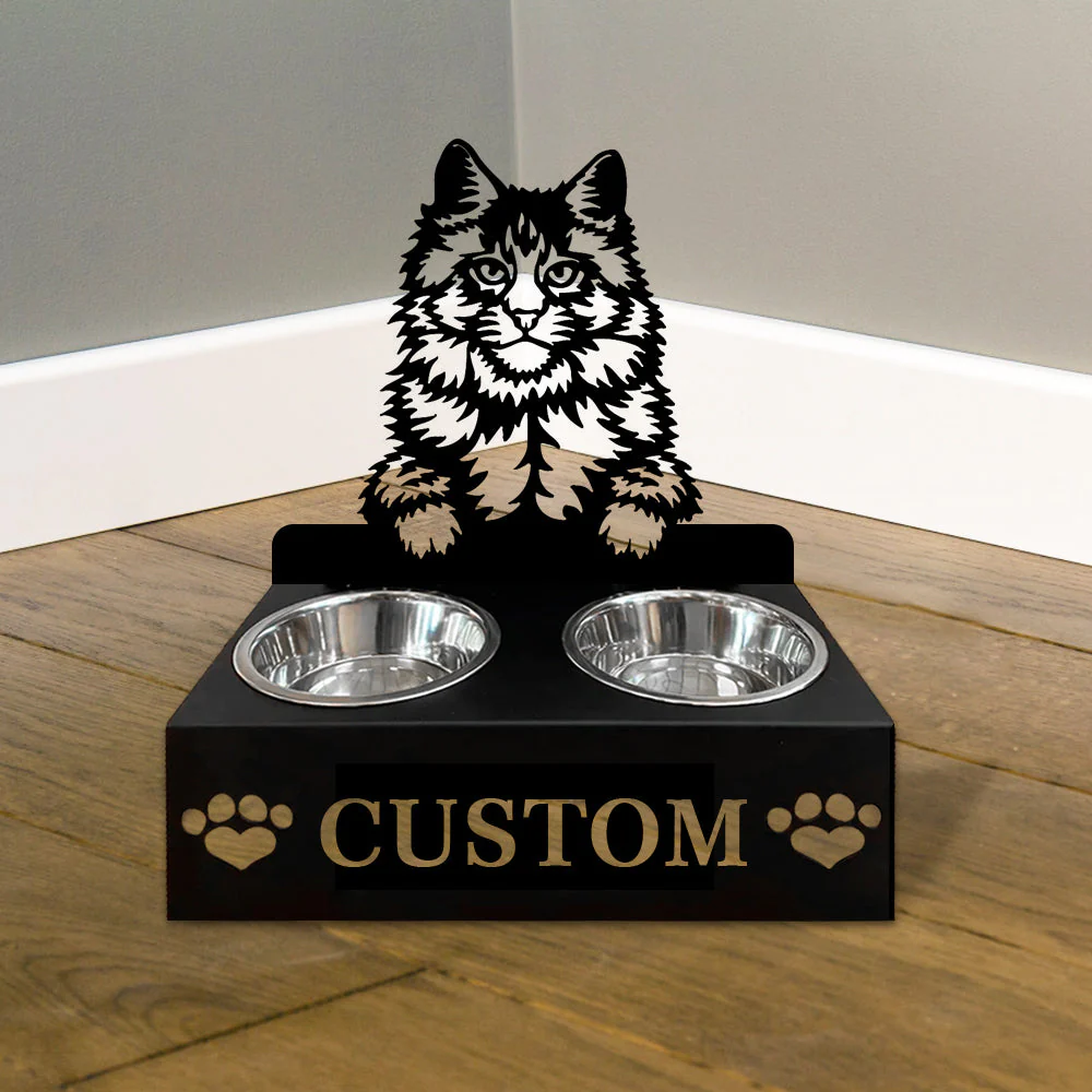 Nom Personnalisé pour Chat Maine Coon Porte-Gamelle pour Animaux - Image 4