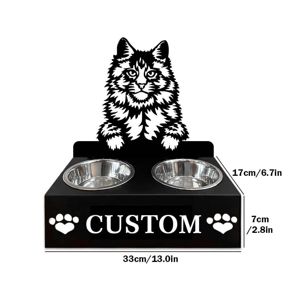 Nom Personnalisé pour Chat Maine Coon Porte-Gamelle pour Animaux - Image 7