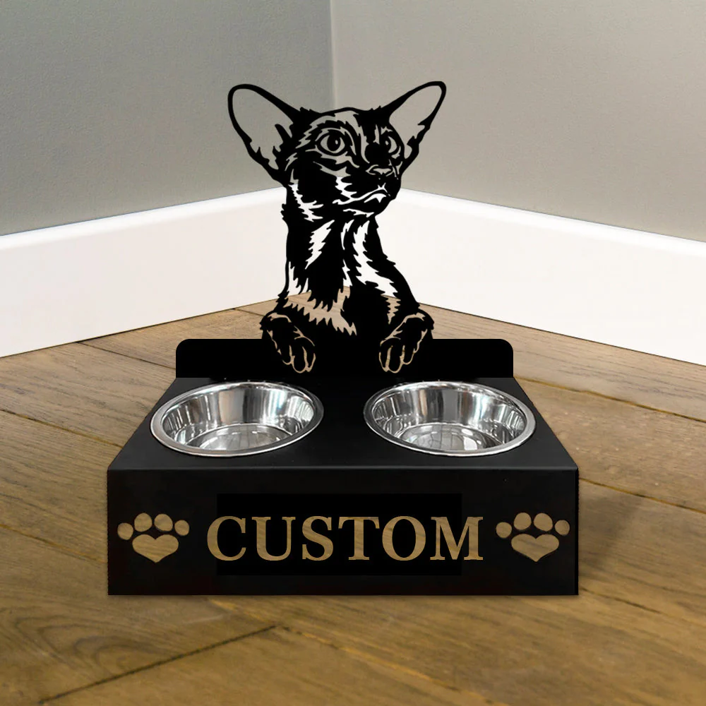 Nom Personnalisé pour Chat Oriental à Poil Court Porte-Gamelle pour Animaux - Image 4