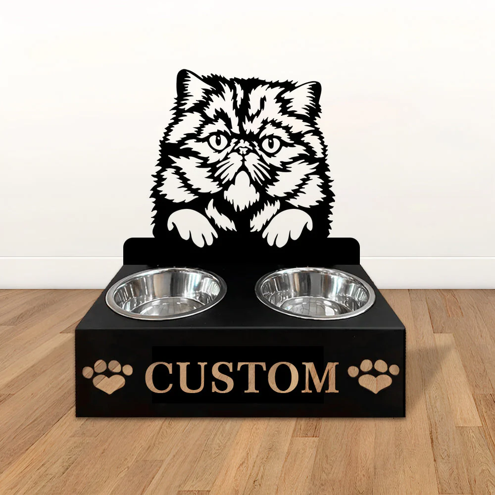 Nom Personnalisé pour Chat Persan Porte-Gamelle pour Animaux - Image 2