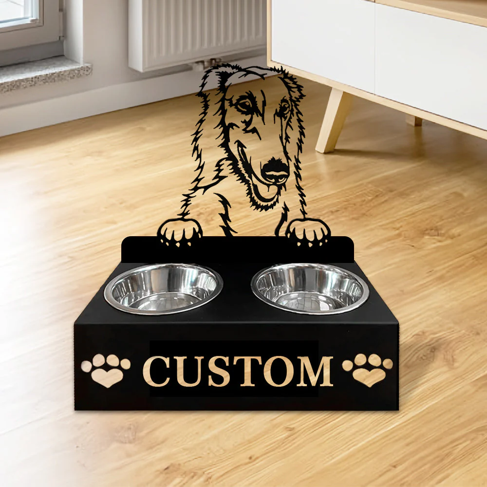 Nom Personnalisé pour Chien Barzoï Porte-Gamelle pour Animaux - Image 2