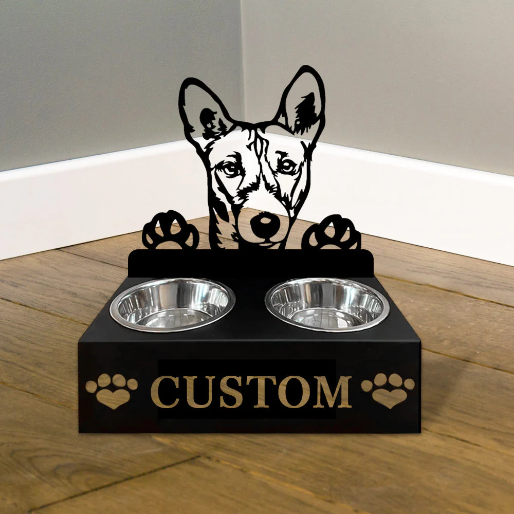 Nom Personnalisé pour Chien Basenji Porte-Gamelle pour Animaux - Image 4