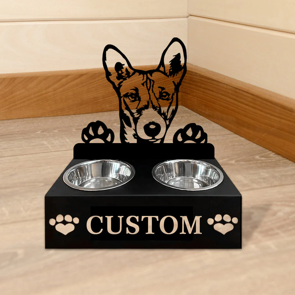 Nom Personnalisé pour Chien Basenji Porte-Gamelle pour Animaux - Image 5