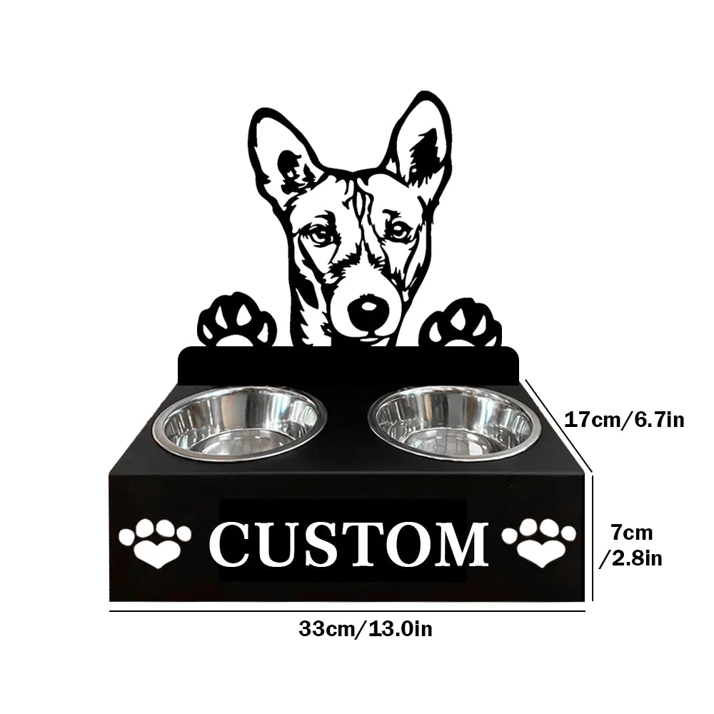 Nom Personnalisé pour Chien Basenji Porte-Gamelle pour Animaux - Image 7