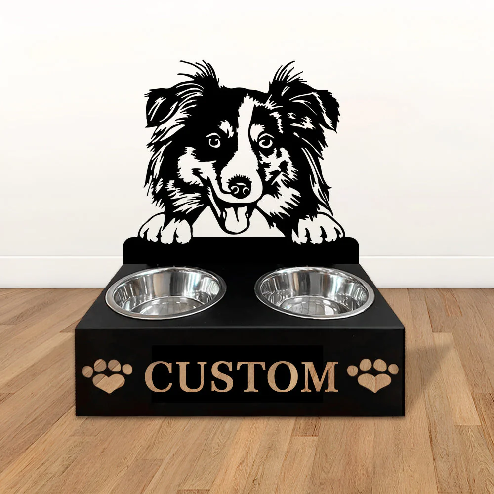 Nom Personnalisé pour Chien Berger Australien Porte-Gamelle pour Animaux - Image 2