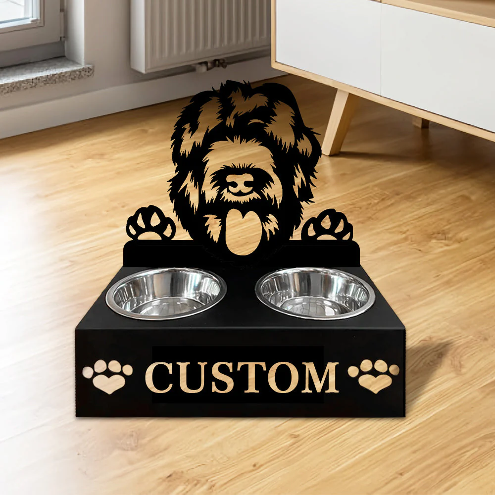 Nom Personnalisé pour Chien Black Terrier Porte-Gamelle pour Animaux - Image 2