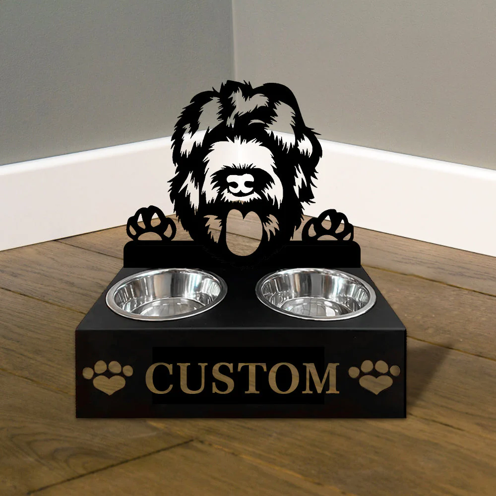 Nom Personnalisé pour Chien Black Terrier Porte-Gamelle pour Animaux - Image 4