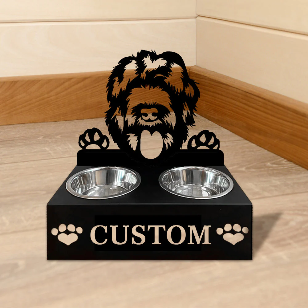 Nom Personnalisé pour Chien Black Terrier Porte-Gamelle pour Animaux - Image 6