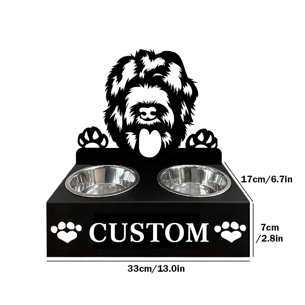 Nom Personnalisé pour Chien Black Terrier Porte-Gamelle pour Animaux - Image 7