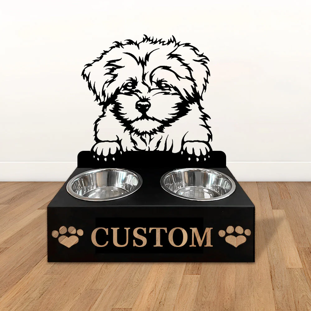 Nom Personnalisé pour Chien Bolonka Zwetna Porte-Gamelle pour Animaux