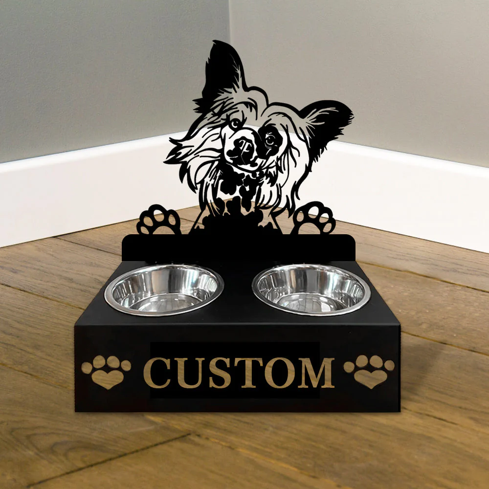 Nom Personnalisé pour Chien Chinois à Crête Porte-Gamelle pour Animaux - Image 4
