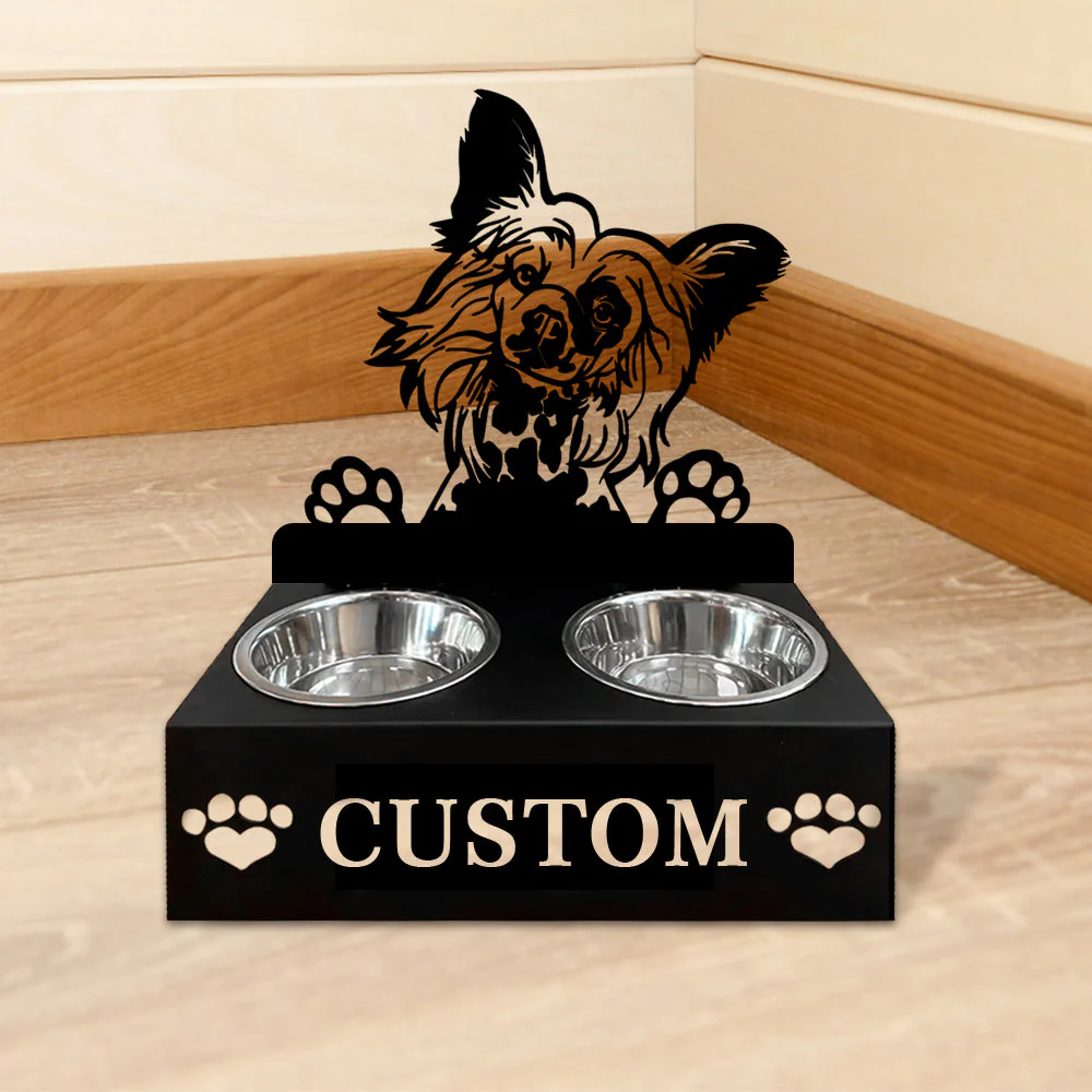 Nom Personnalisé pour Chien Chinois à Crête Porte-Gamelle pour Animaux - Image 5
