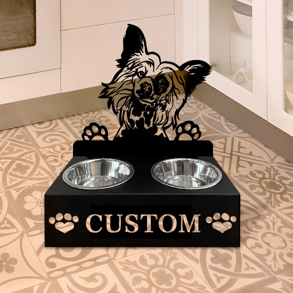 Nom Personnalisé pour Chien Chinois à Crête Porte-Gamelle pour Animaux - Image 6