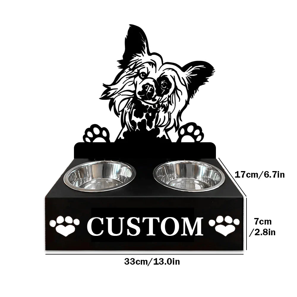 Nom Personnalisé pour Chien Chinois à Crête Porte-Gamelle pour Animaux - Image 7