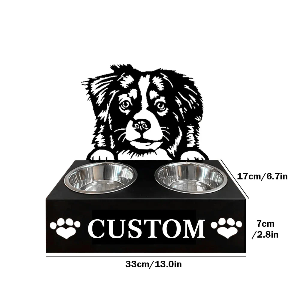 Nom Personnalisé pour Chien de Berger Porte-Gamelle pour Animaux - Image 7