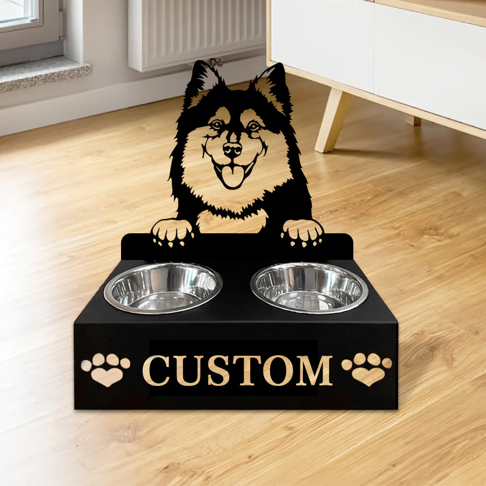 Nom Personnalisé pour Chien Finnois de Laponie Porte-Gamelle pour Animaux - Image 2