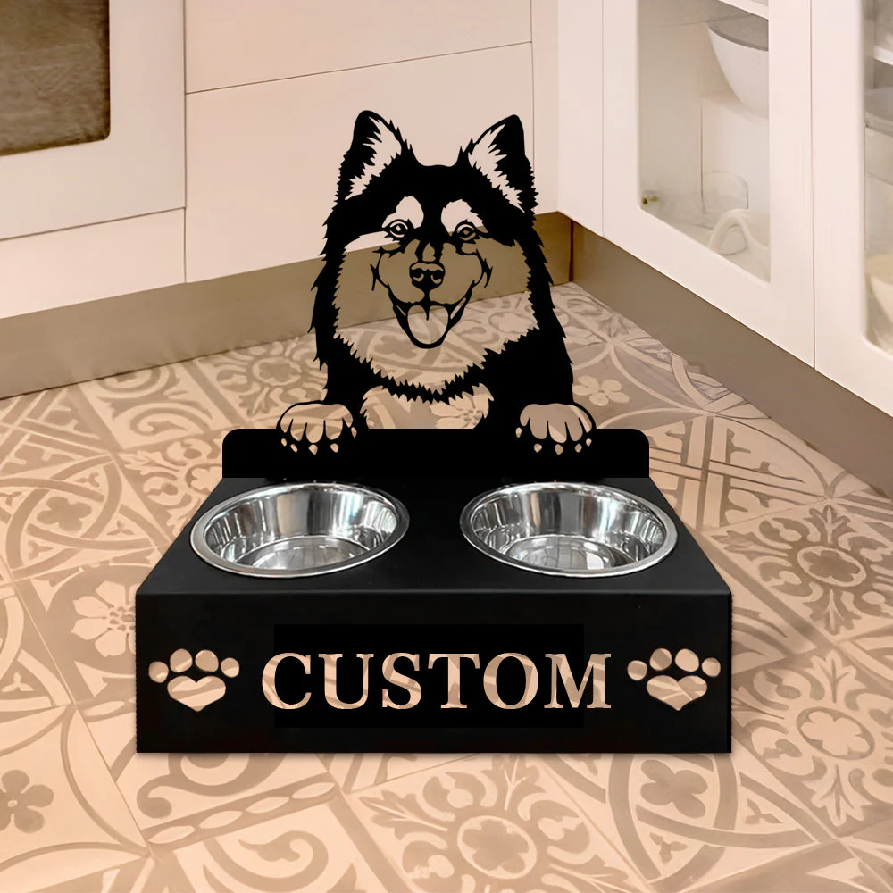 Nom Personnalisé pour Chien Finnois de Laponie Porte-Gamelle pour Animaux - Image 6