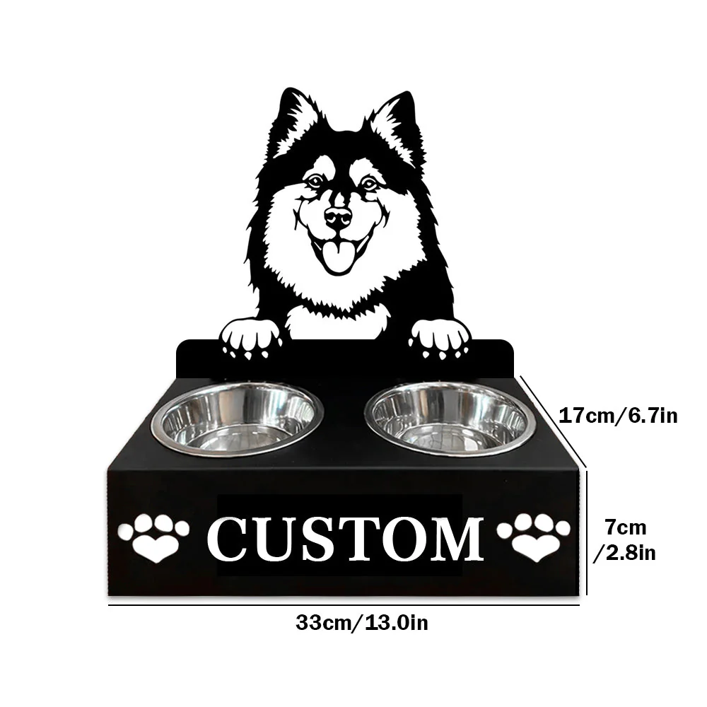 Nom Personnalisé pour Chien Finnois de Laponie Porte-Gamelle pour Animaux - Image 7