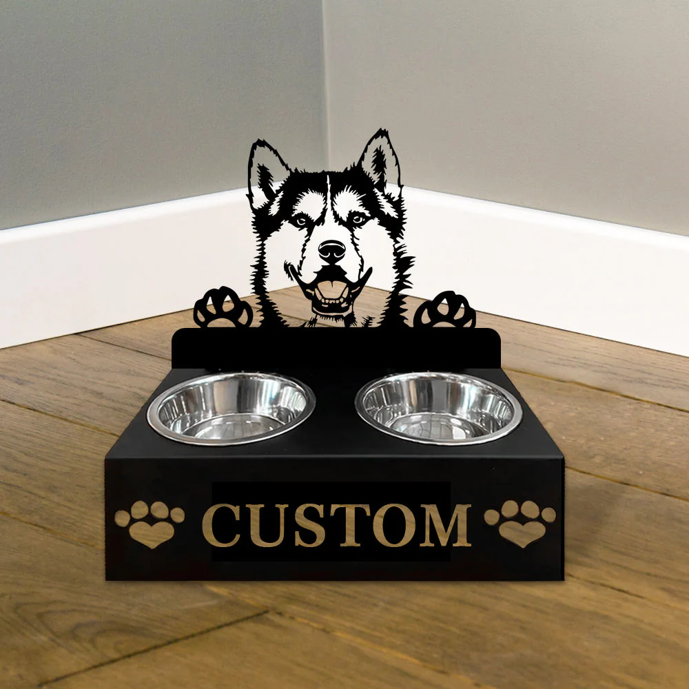 Nom Personnalisé pour Chien Husky Porte-Gamelle pour Animaux - Image 4