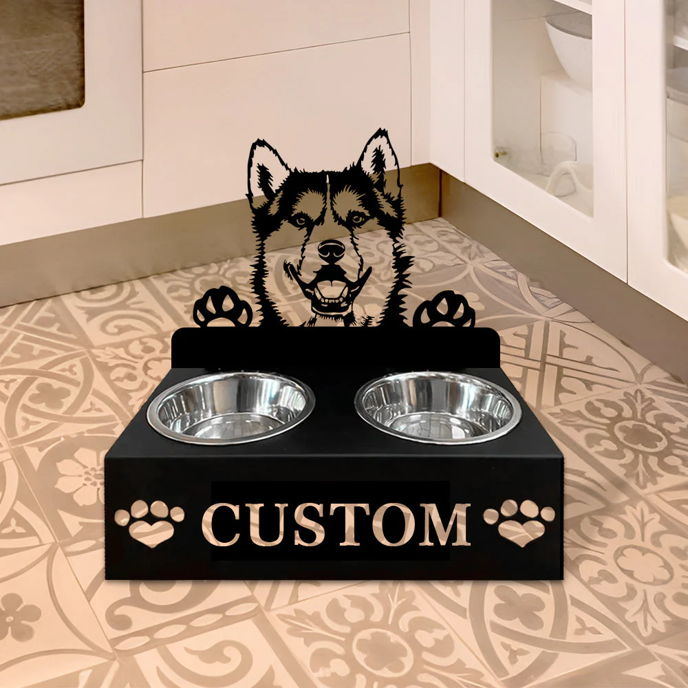 Nom Personnalisé pour Chien Husky Porte-Gamelle pour Animaux - Image 6
