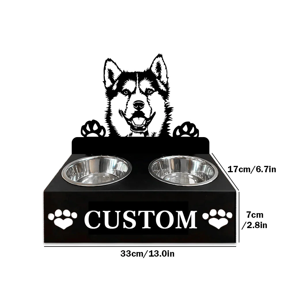 Nom Personnalisé pour Chien Husky Porte-Gamelle pour Animaux - Image 7