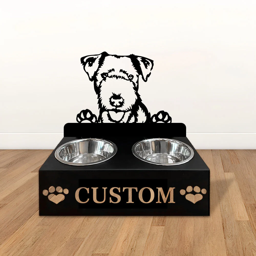 Nom Personnalisé pour Chien Lakeland Terrier Porte-Gamelle pour Animaux - Image 2