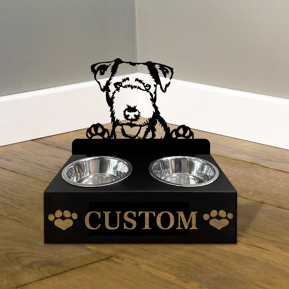 Nom Personnalisé pour Chien Lakeland Terrier Porte-Gamelle pour Animaux - Image 4