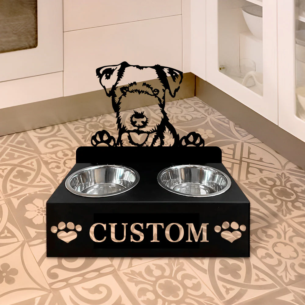 Nom Personnalisé pour Chien Lakeland Terrier Porte-Gamelle pour Animaux - Image 6