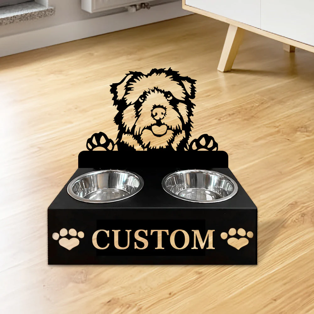 Nom Personnalisé pour Chien Norfolk Norwich Terrier Porte-Gamelle pour Animaux