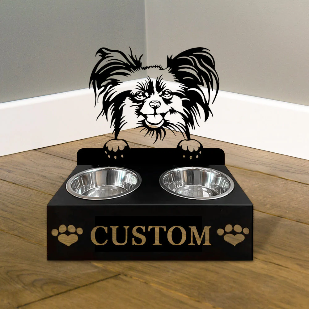 Nom Personnalisé pour Chien Papillon Porte-Gamelle pour Animaux - Image 4
