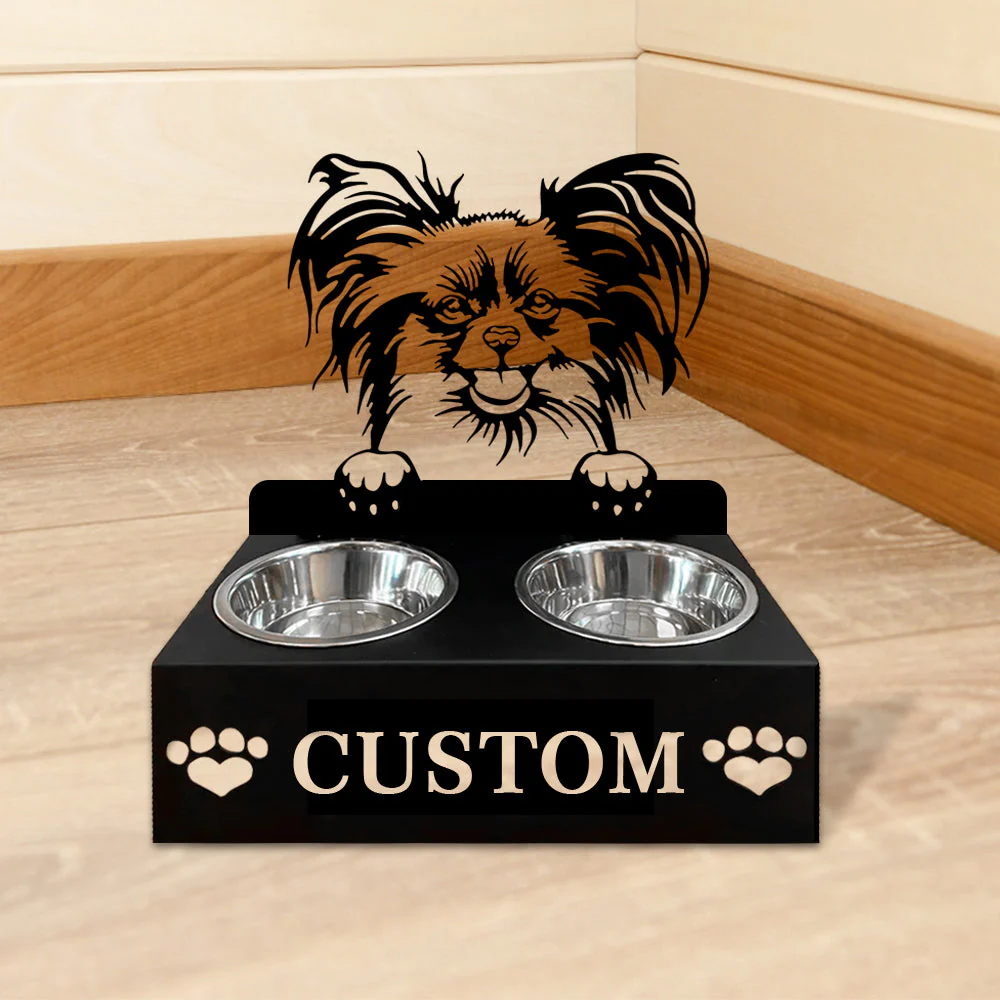 Nom Personnalisé pour Chien Papillon Porte-Gamelle pour Animaux - Image 5