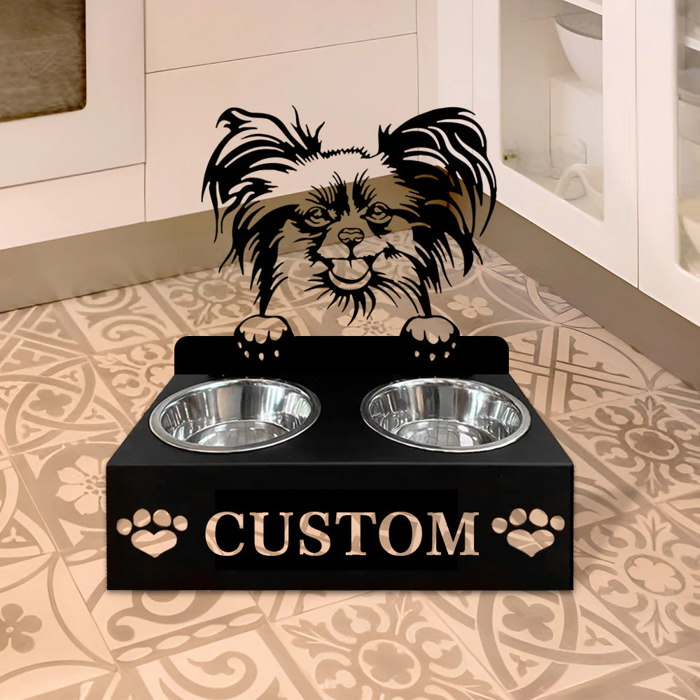 Nom Personnalisé pour Chien Papillon Porte-Gamelle pour Animaux - Image 6