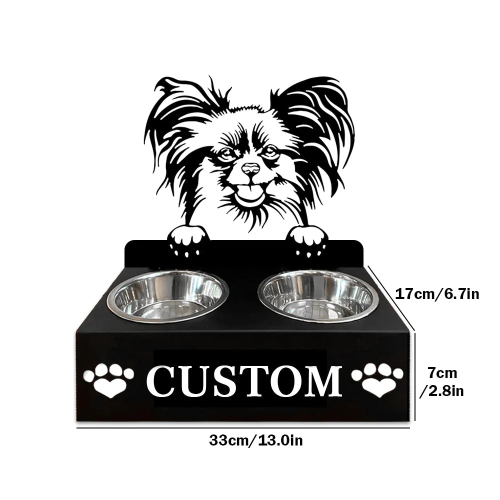 Nom Personnalisé pour Chien Papillon Porte-Gamelle pour Animaux - Image 7