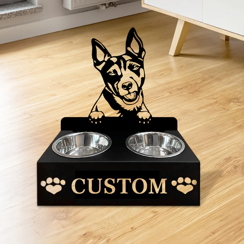 Nom Personnalisé pour Chien Rat Terrier Porte-Gamelle pour Animaux