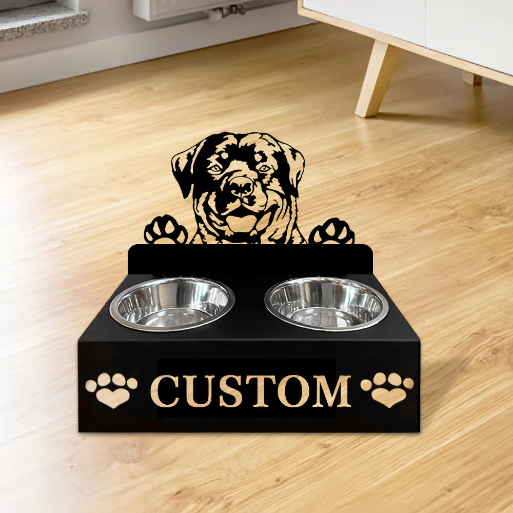 Nom Personnalisé pour Chien Rottweiler Porte-Gamelle pour Animaux
