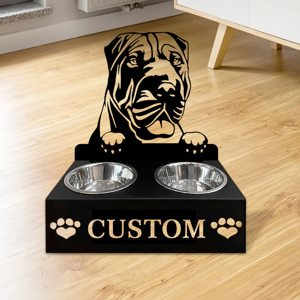 Nom Personnalisé pour Chien Shar Pei Porte-Gamelle pour Animaux - Image 2