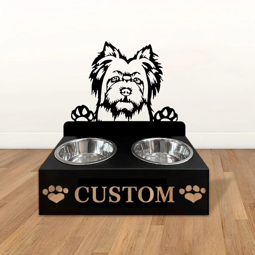 Nom Personnalisé pour Chien Silky Terrier Porte-Gamelle pour Animaux