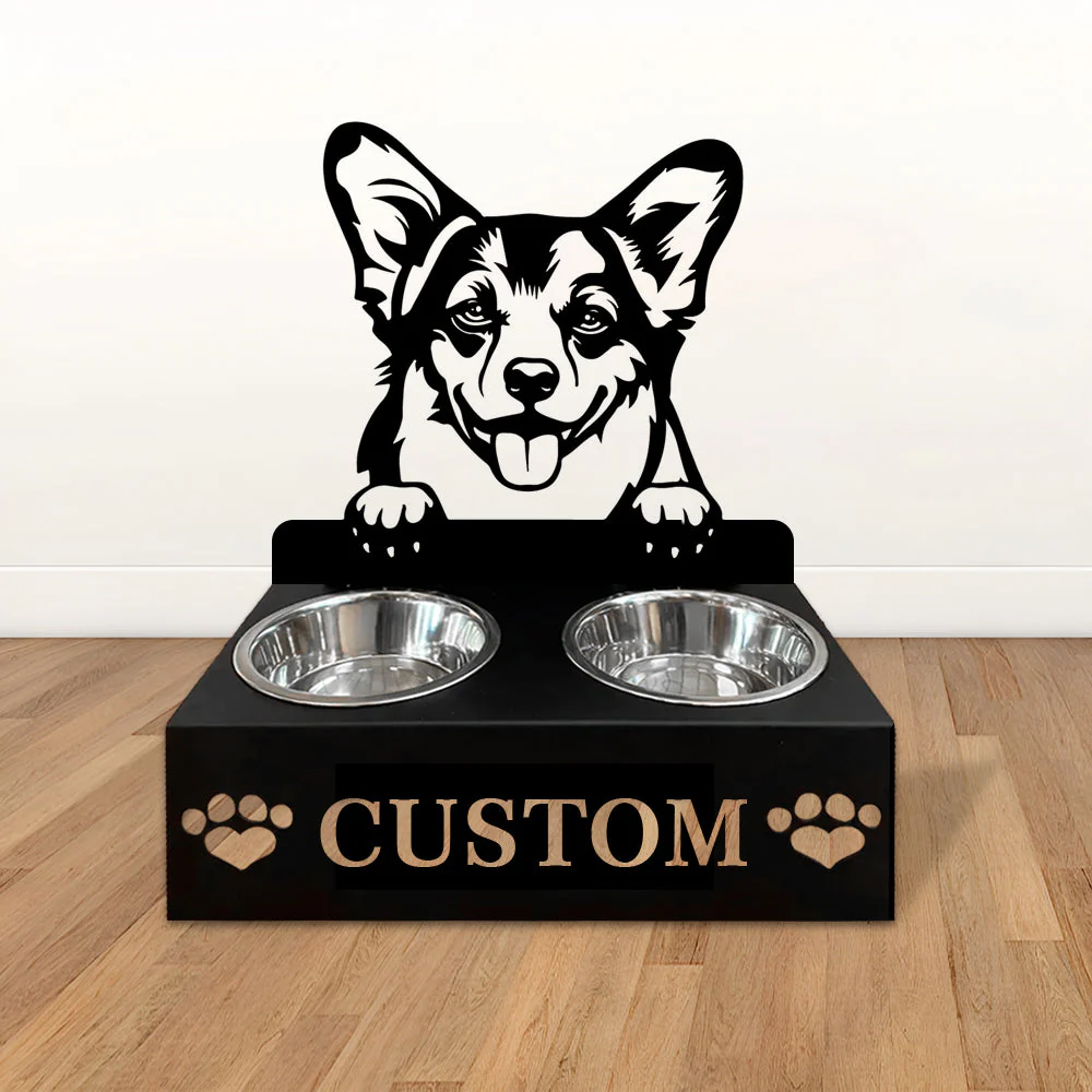 Nom Personnalisé pour Chien Welsh Corgi Porte-Gamelle pour Animaux - Image 2