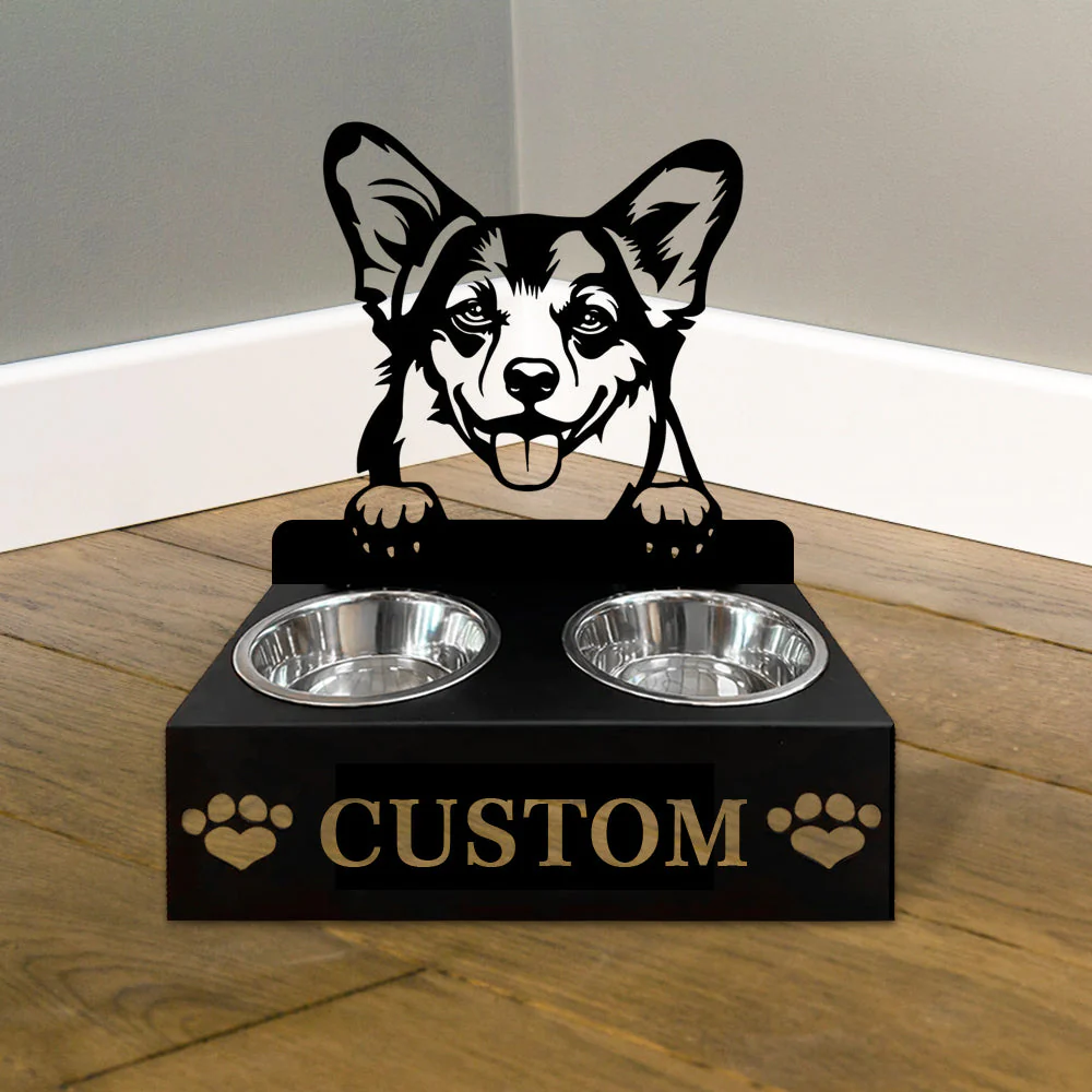 Nom Personnalisé pour Chien Welsh Corgi Porte-Gamelle pour Animaux - Image 4